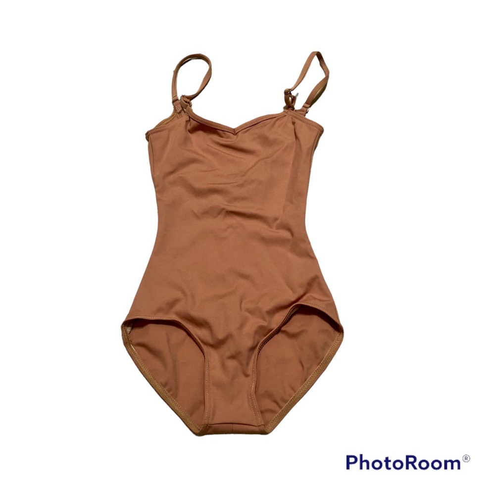 Capezio NWT Camisole Leotard XS Light Sun Tan LSN Adjustable Straps